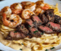 Flavorful Cajun Shrimp and Steak Alfredo Pasta Recipe